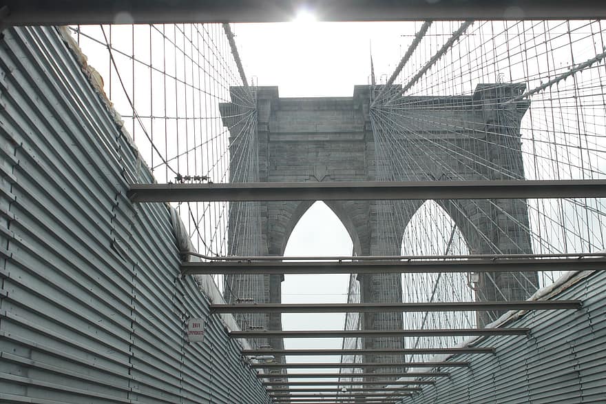bro, by, new york, Urban, Brooklyn, arkitektur, moderne, bygget struktur, bybildet, berømt sted, stål