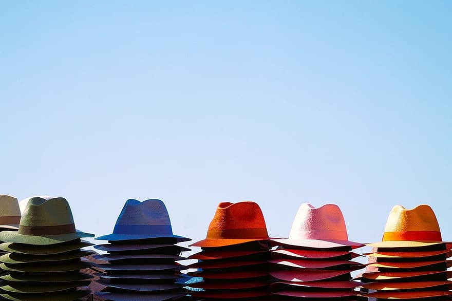 шапки, мода, прическа, фантазия, защита от слънцето, гардероб, многоцветен, слънчево, шапка с козирка, шик, защита