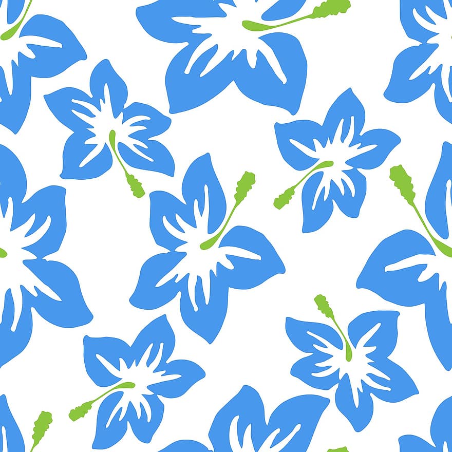 Hibiscus, Wallpaper, Flowers, Floral, Pattern, Design, Tropical, Seamless, Exotic, Decoration, Plant
