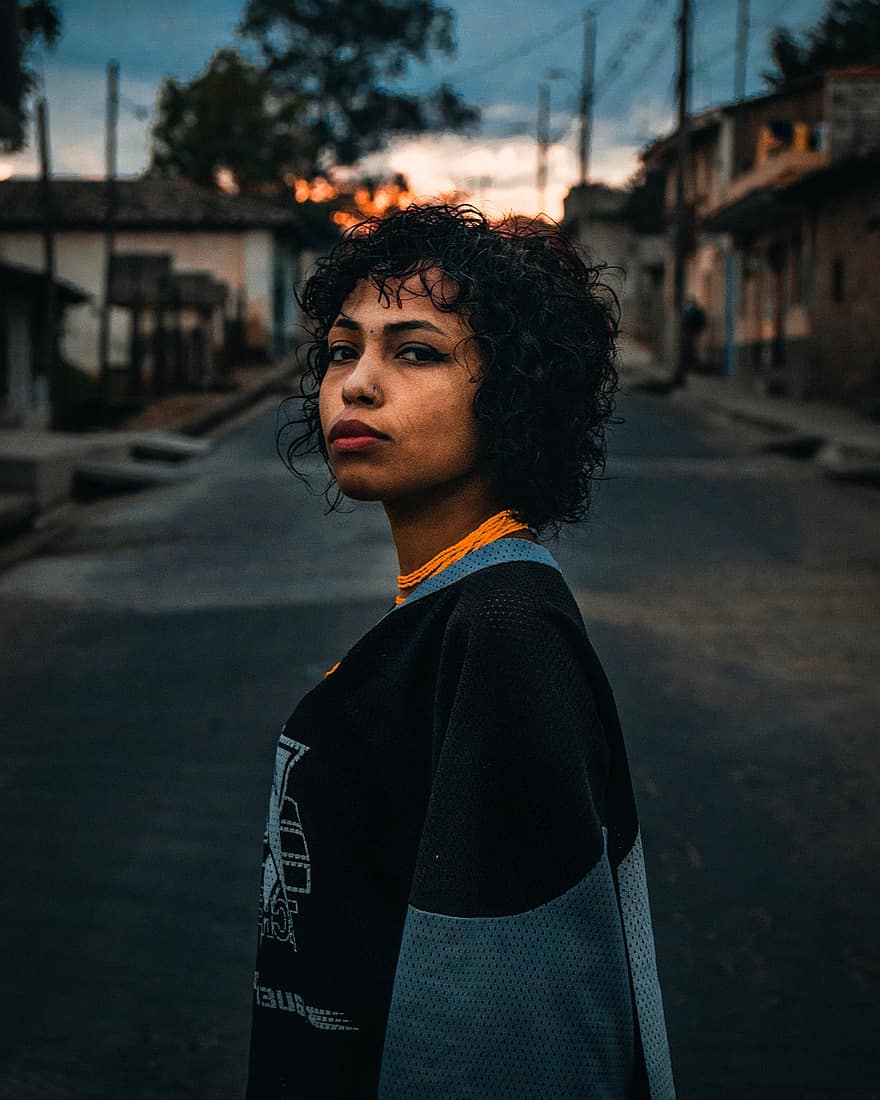 Woman, Young, Hair, Afro, Female, African, Girl, Street, Road, Urban, Style
