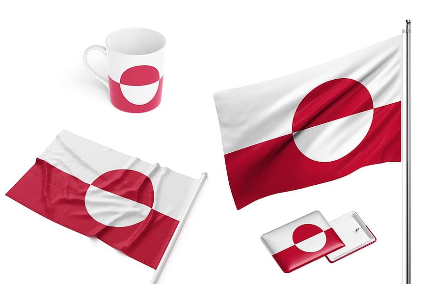 Гренландия, държава, флаг, зависим, националност, чаша, дизайн
