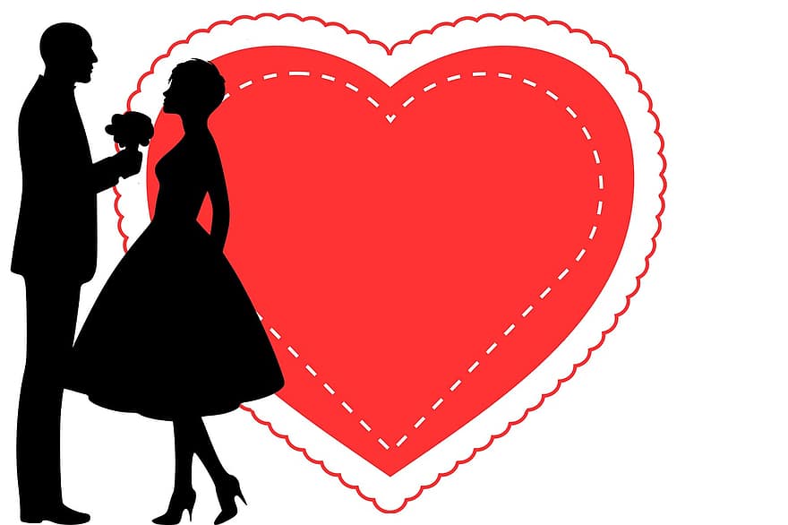 La Saint Valentin, romantico, cœur, carte, amour