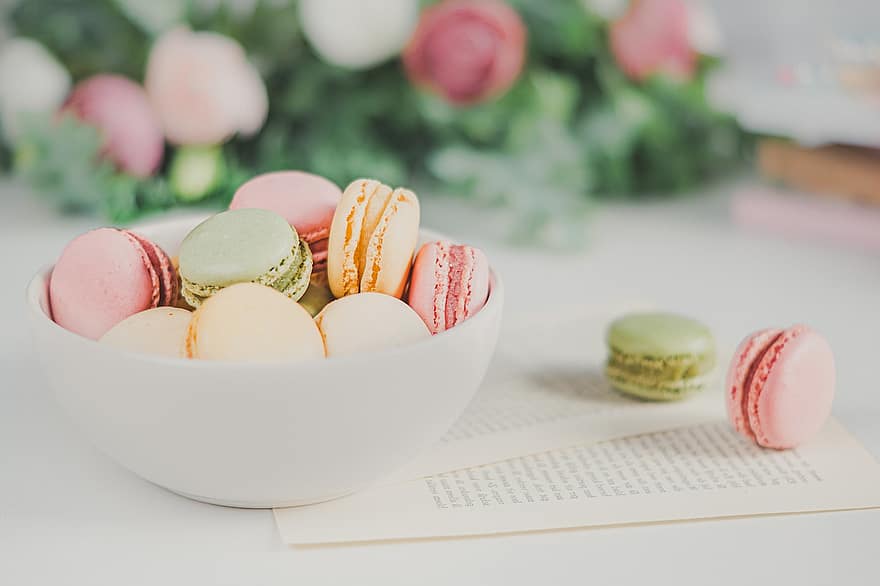 Macarons, Bowl, French Macarons, Bowl Of Macarons, Cookies, Desserts, Sweets, Baked Goods, Food, Yummy, Pastel