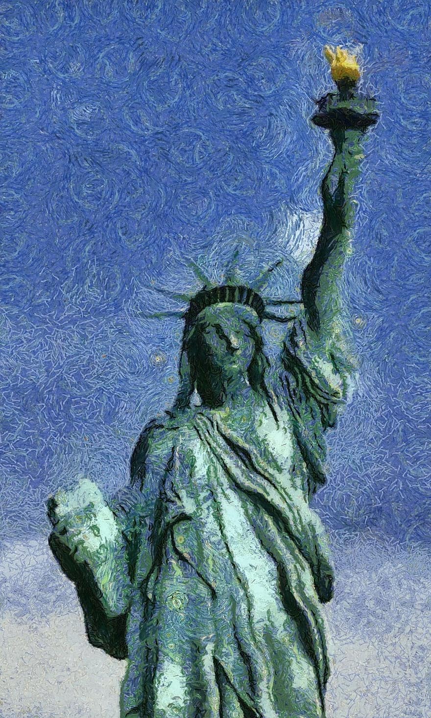all'aperto, al di fuori, scultura, dom, libertà, statua, New York, statua della Libertà, torcia, architettura, storico