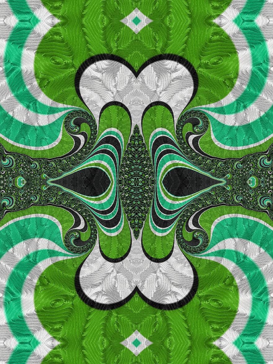 arte fractal, verde, padronizar, desenhar, criativo, curva, movimento, ondulação, digital, textura, redemoinho
