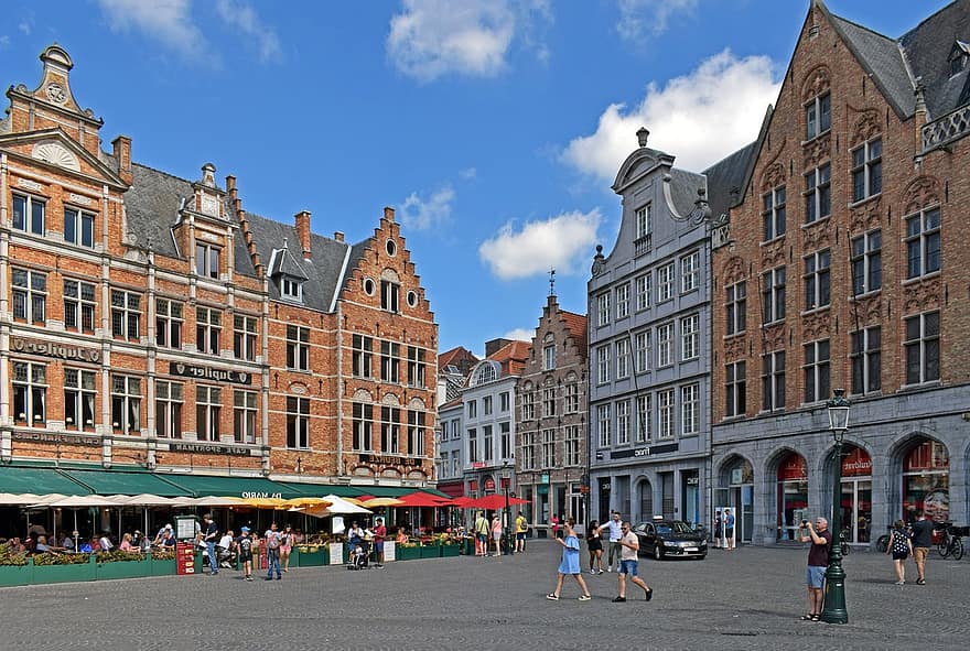 plac, Budynki, architektura, turystyka, Miasto, Belgia, ulica, znane miejsce, kultury, na zewnątrz budynku, cele podróży