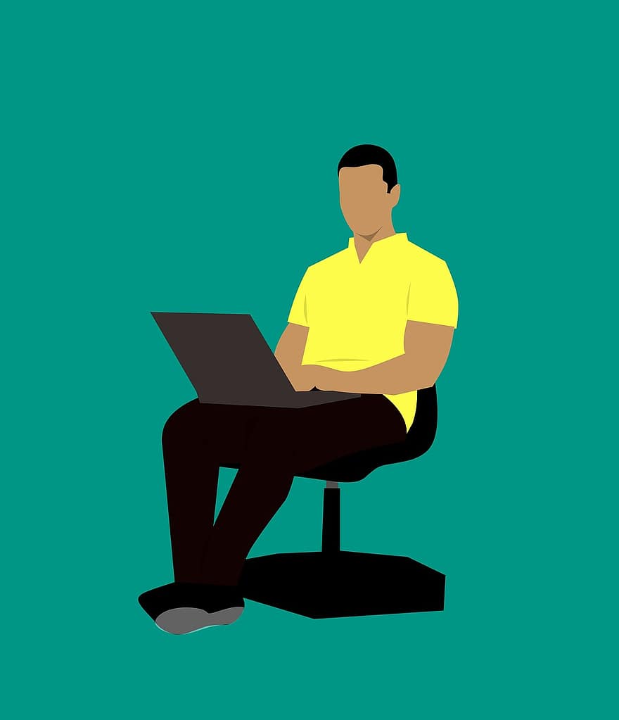 African American, African, Man, Holding, Laptop, Sitting, Chair, Attitude, Confidence, Confident, Contemporary
