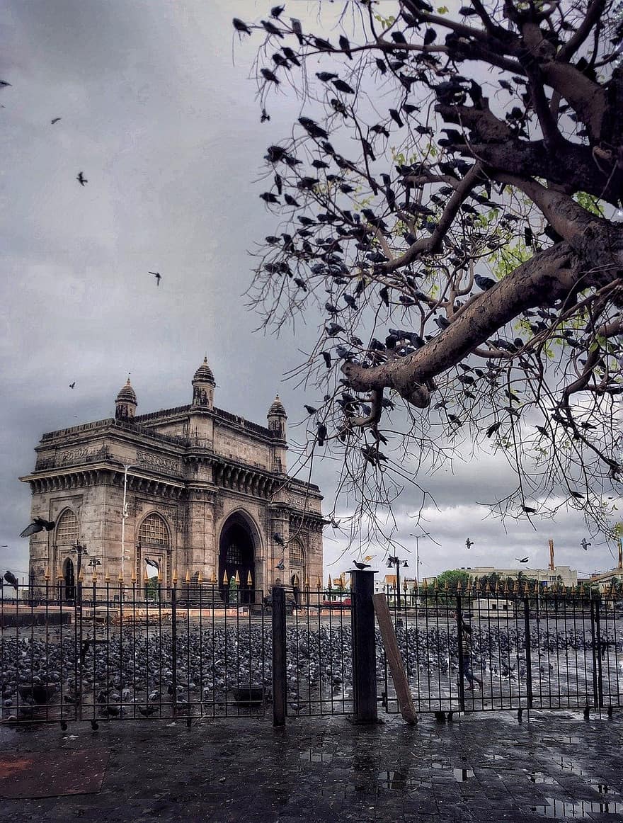 Mumbai, Índia, tempesta, referència, naturalesa, dia fosc, arquitectura, lloc famós, religió, cristianisme, cultures