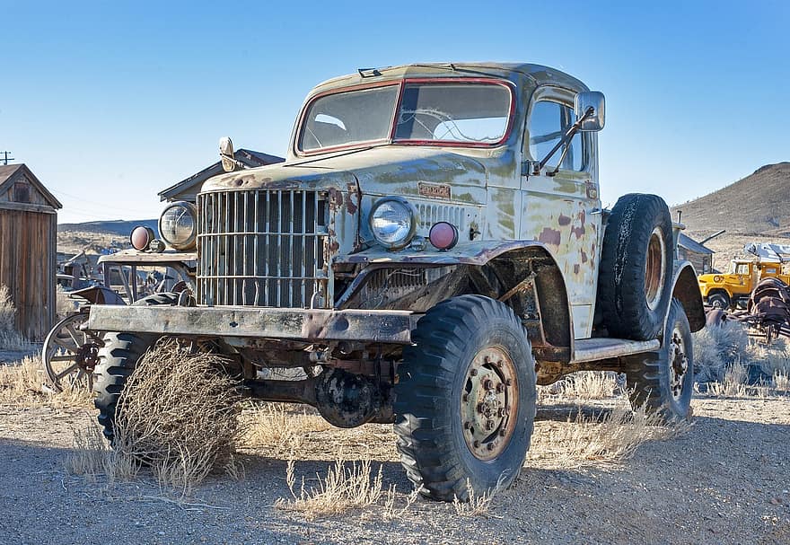 kamion, motor, hajtás, terep, kitérés, teljesítménykocsi, szállítás, sivatag, Nevada, régi nyugat, autó
