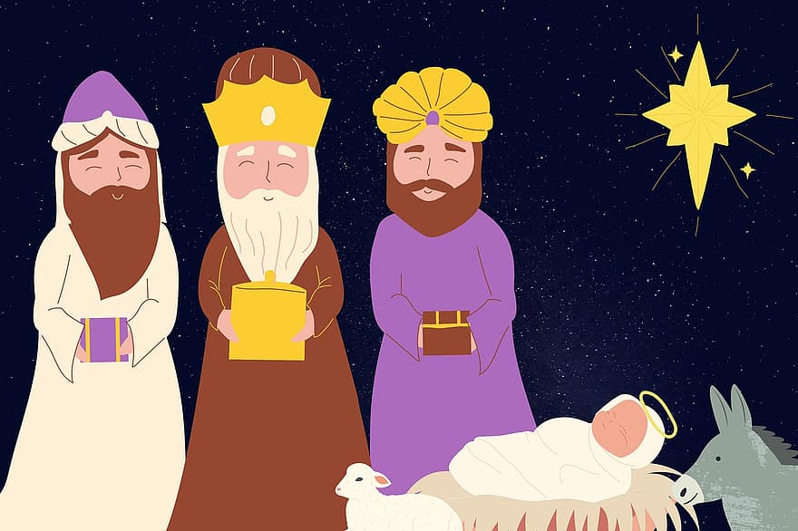 Рождество Христово, есета, Исус, дете, Богоявление, детско креватче, Мелхиор, Балтасар, Гаспар, яслата, злато