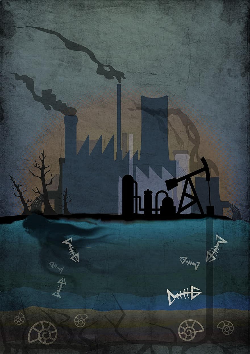 la pollution, environnement, industrie, usine, atmosphère, toxique, écologie, cheminée, fumée, bio, fumée bleue