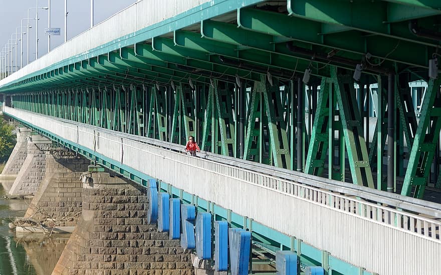 جسر ، نهر ، بنية تحتية ، ممر الدراجات الهوائية