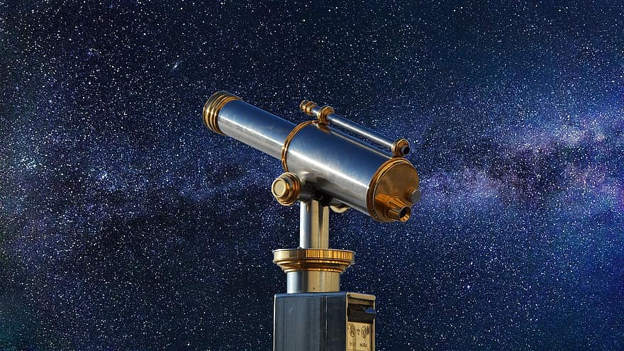 teleskop, festival, dioperasikan dengan koin, jauh, optik, teropong