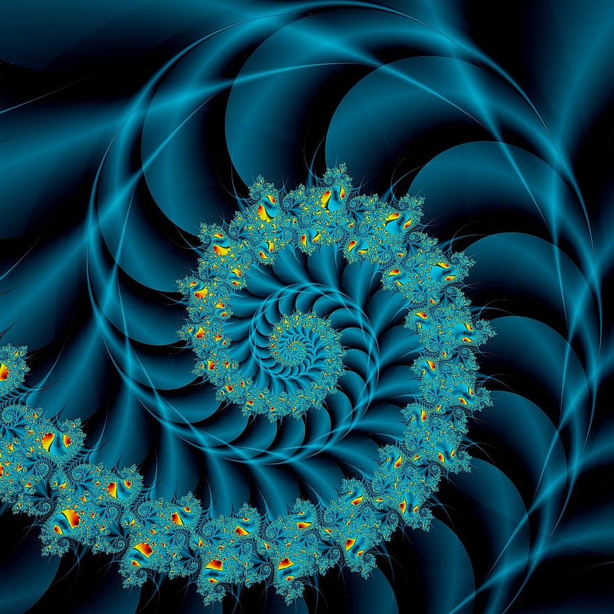 artă, opera de arta, fractal, arta digitala, mistic, creator, dinamic, elegant, Fibonacci, albastru arta