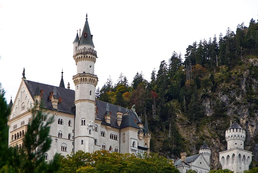 kastély, mesebeli vár, Neuschwanstein, Allgäu, építészet, híres hely, történelem, régi, kultúrák, kereszténység, épület külső