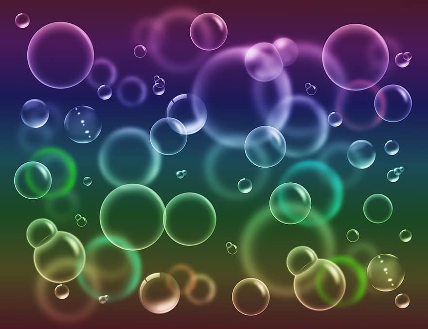 bubbla, bubblor, bakgrunden, runda, sfärisk, bubblorna, närbild