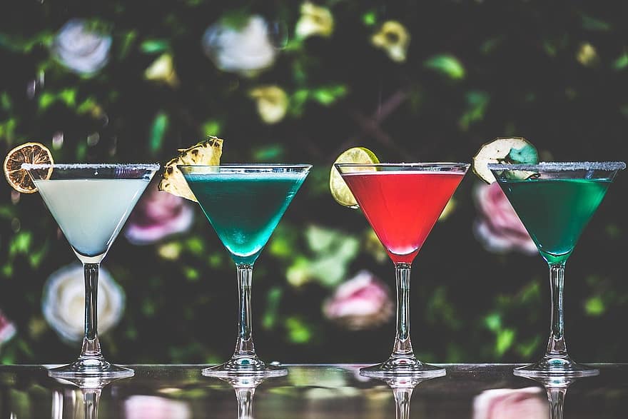 cocktail, bevande, bicchieri