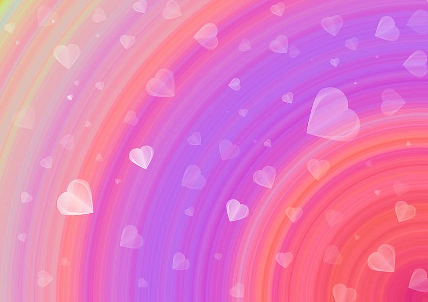 Herzen, Regenbogen, Valentinstag, Romantik, Muttertag, Symbol, Design, Liebe, Textur