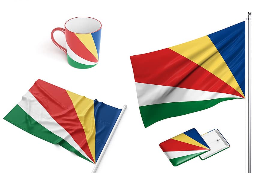 pays, drapeau, les Seychelles, nationale, symbole