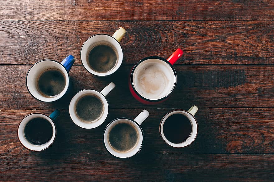 koffie, kop, mok, drinken, cappuccino, espresso, aroma, heet, tafel