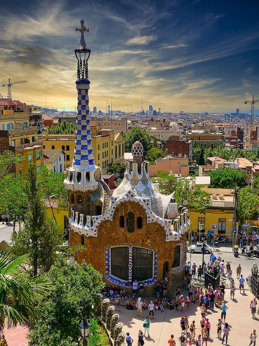 parc, parcul de parcuri, zonă verde, Gaudí, Barcelona, Catalonia