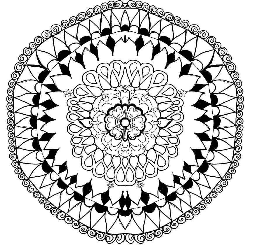 Mandala, Coloring For Adults, Coloring Book, Coloring Page, Colored Pencils, Marker, Crayons, Relaxing, Coloring, Adult, Design