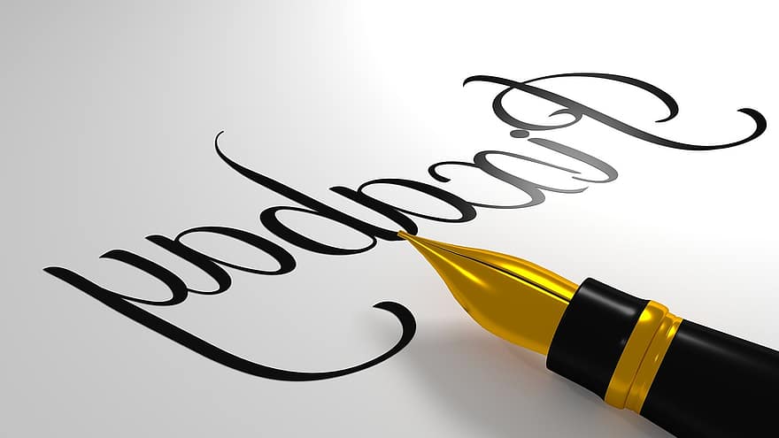 kaligrafia, piękne pismo święte, pixabay, długopis, sztuka