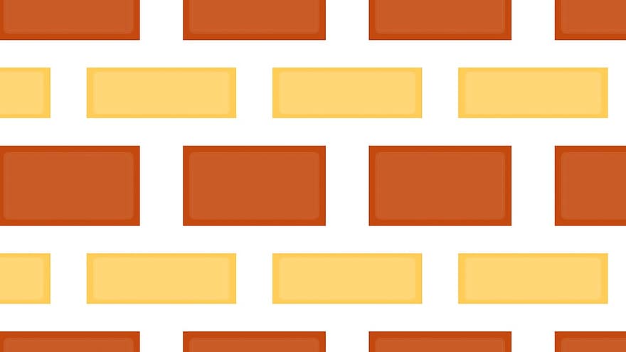 cihlový, zeď, vzor, kámen, oranžový, hnědý, žlutá, bílý, obdélníky, mozaika, dlaždice