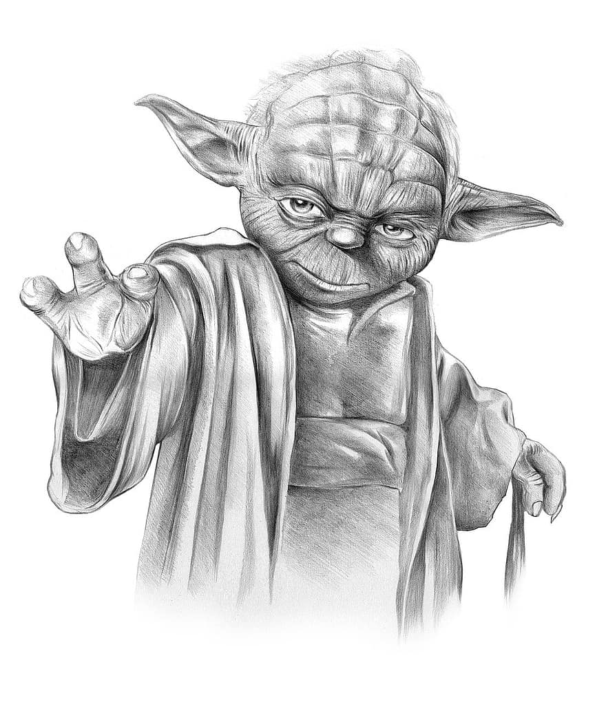 Yoda, stjerne krigen, karakter, tegning, Kunst, skisse