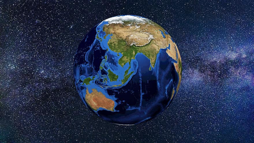 wereldbol, wereld-, aarde, planeet, aarde wereld, blauw, gebied, oceaan, Azië, blauwe wereld