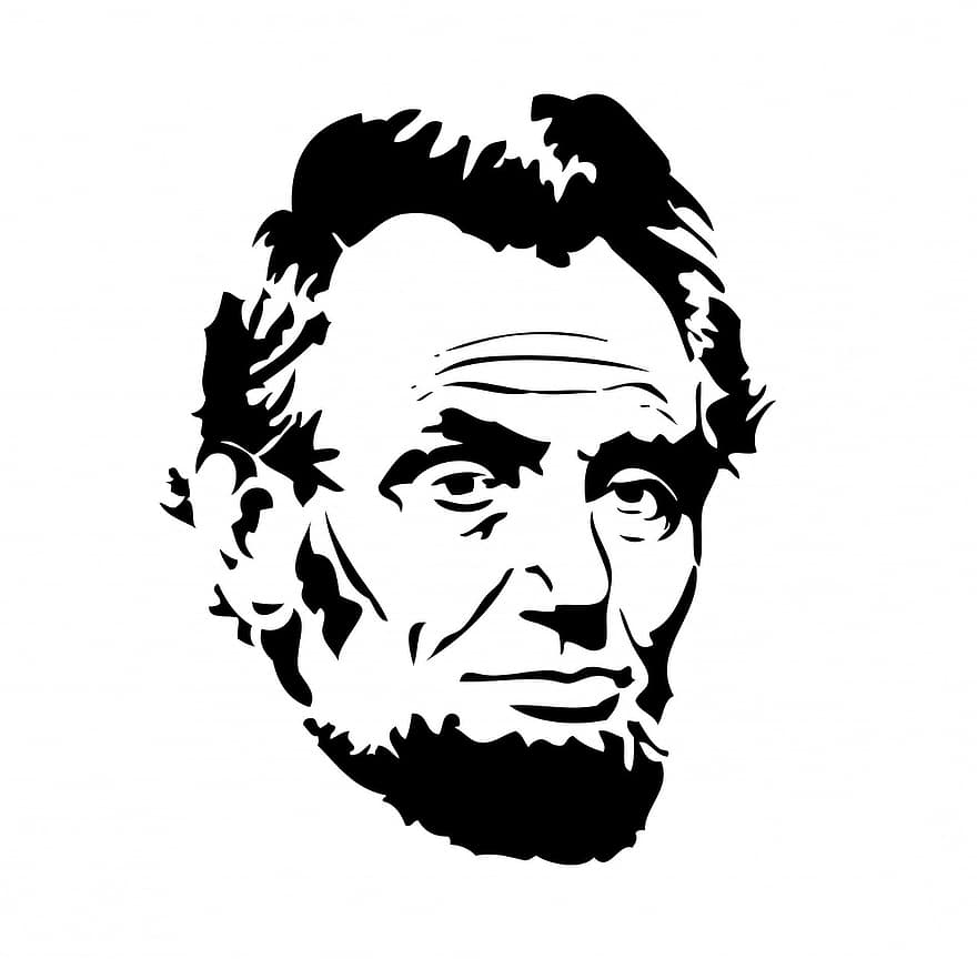 Abraham Lincoln, president, Förenta staterna, amerikanska presidenten, porträtt, konst, svart, vit, bakgrund, bild, man