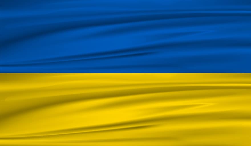 Украйна, флаг, символ, държава, украински флаг, нация, знаме, къдрене, патриотичен, син, модел