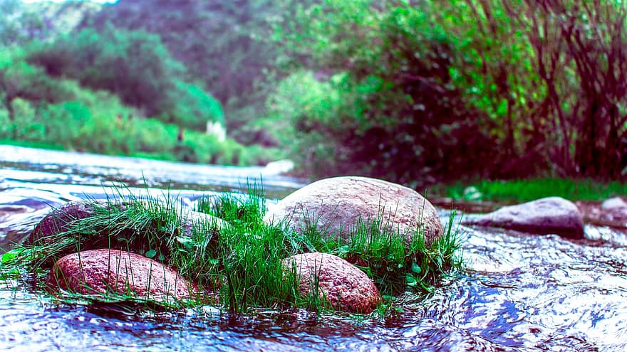 River, Outdoors, Nature, Argentina, Cordoba, Water, Landscape, Rocks, Tree, forest, green color