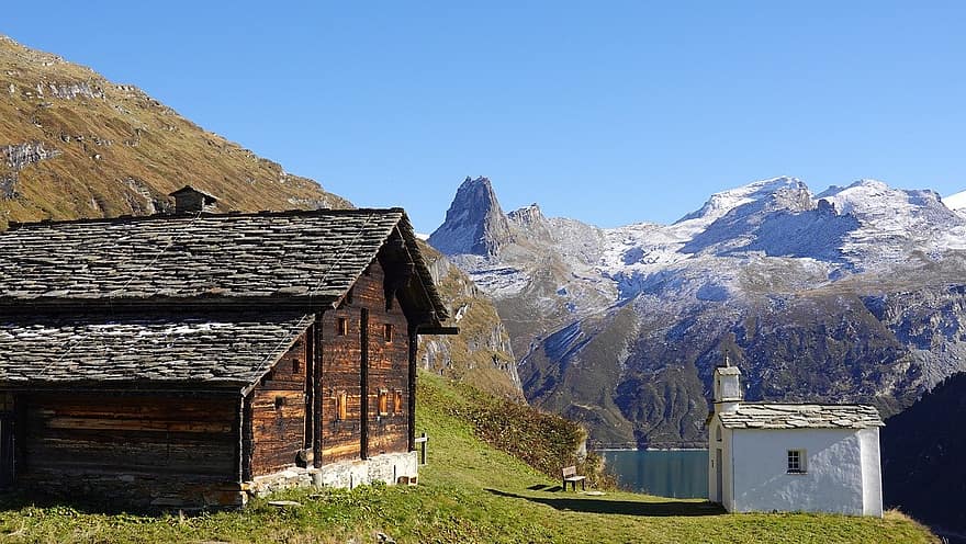 bergen, walserhaus, alpina dalen