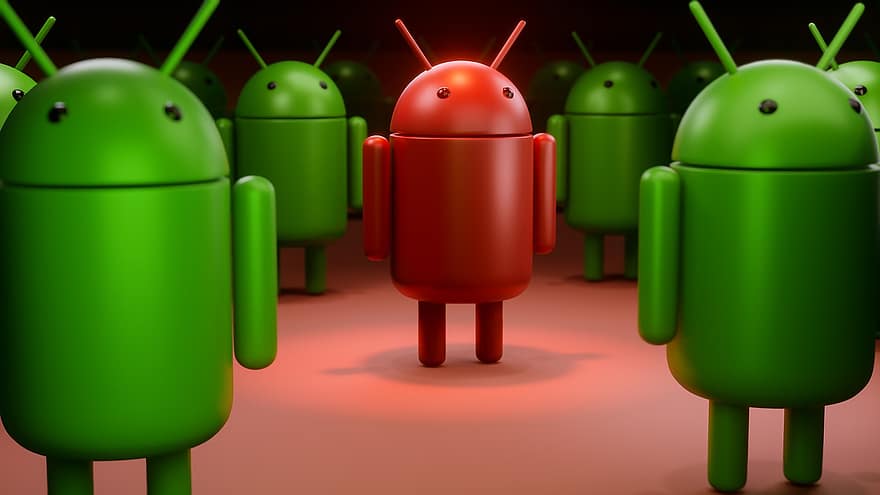 android, robot, hadsereg, egyedi, különböző, vírus, piros, mag, hengeres, Mobil, veszély