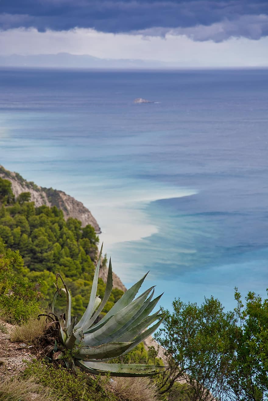 그리스, 레프 카다, 연안, 섬, 자연