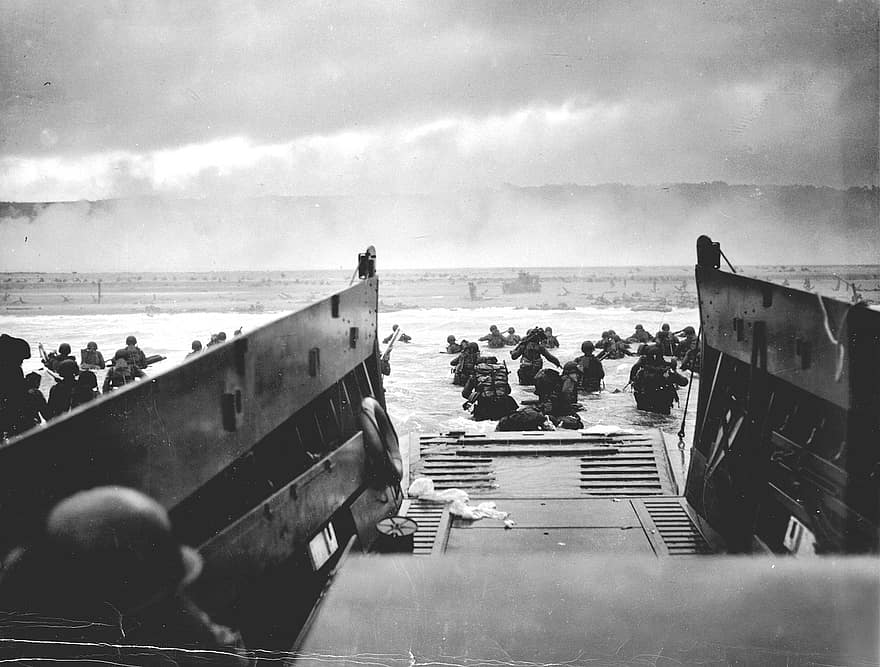 pendaratan, dropship, normandia, Hari H, Juni, 1944, perang, perang Dunia, perang dunia II, pertarungan, tentara