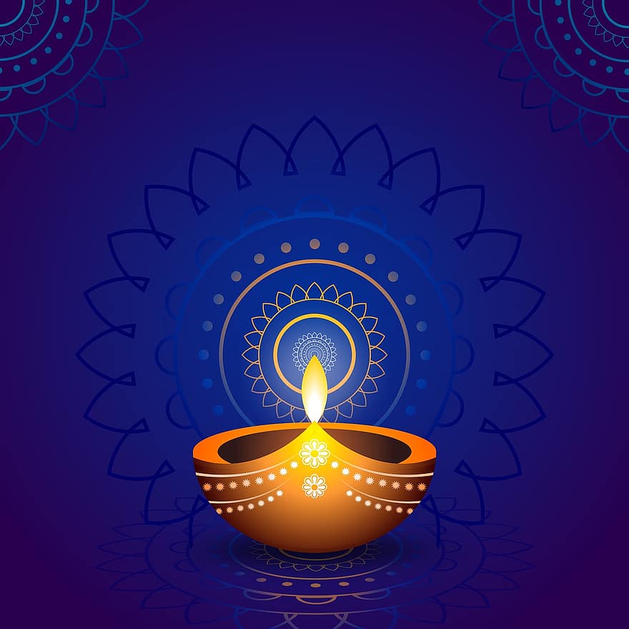 diwali, lys, festival, baggrund, fest, Brændende lampe, olielampe, diwali diya, diffust lys, deepawali, deepavali