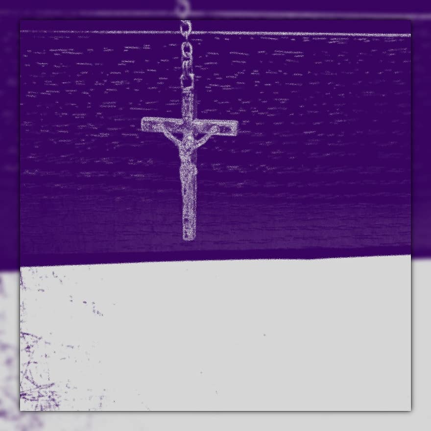 crucifix, Foi, Christ, corps du christ, prêté, violet, diffuser, C'est fait, art, Cadre, fond