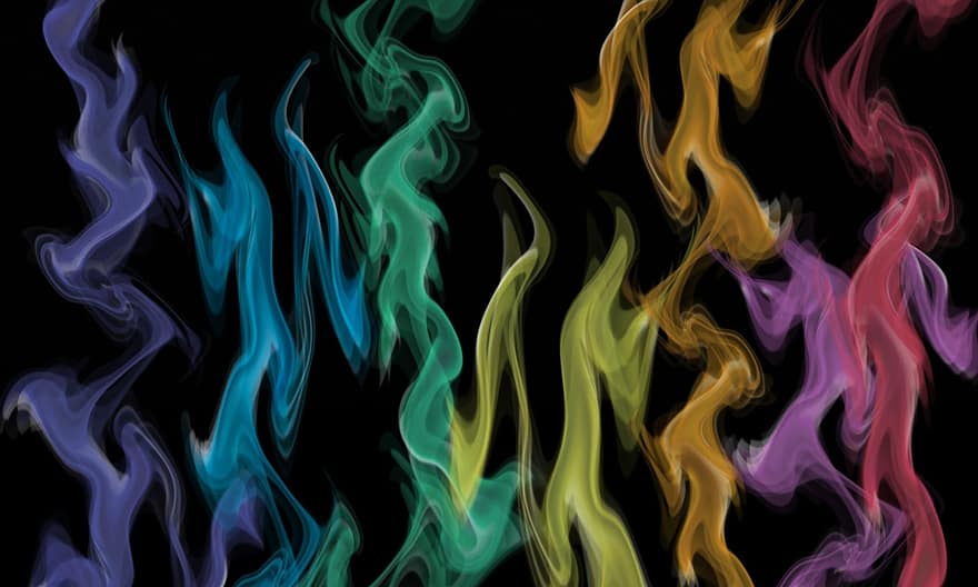 Smoke, Rainbow, Colors, Colorful, Fire, Background, Pattern, Wisps, Light, Bright, Flames