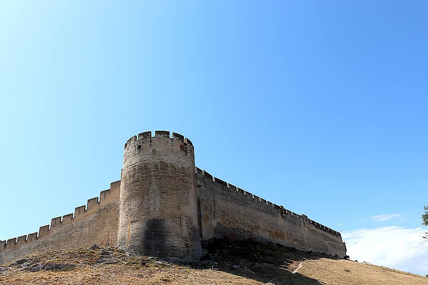 fortaleza, castelo, meia idade, monumento, austero, arquitetura militar, gard, França, pedras, árido, defensiva