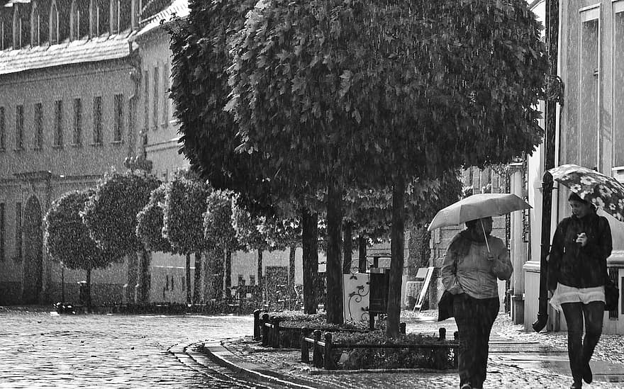 Rain, Weather, Outdoors, Street