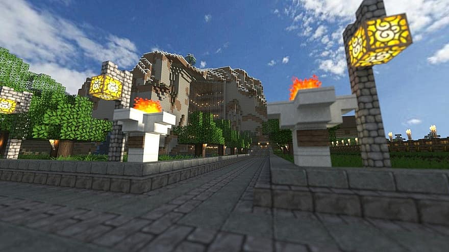 Minecraft, linna, tehdä, videopeli