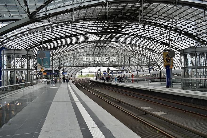 dworzec główny w berlinie, stacja kolejowa, berlin hauptbahnhof, Dworzec Główny, Niemcy, Berlin, transport, architektura, wewnątrz, podróżować, platforma stacji kolejowej