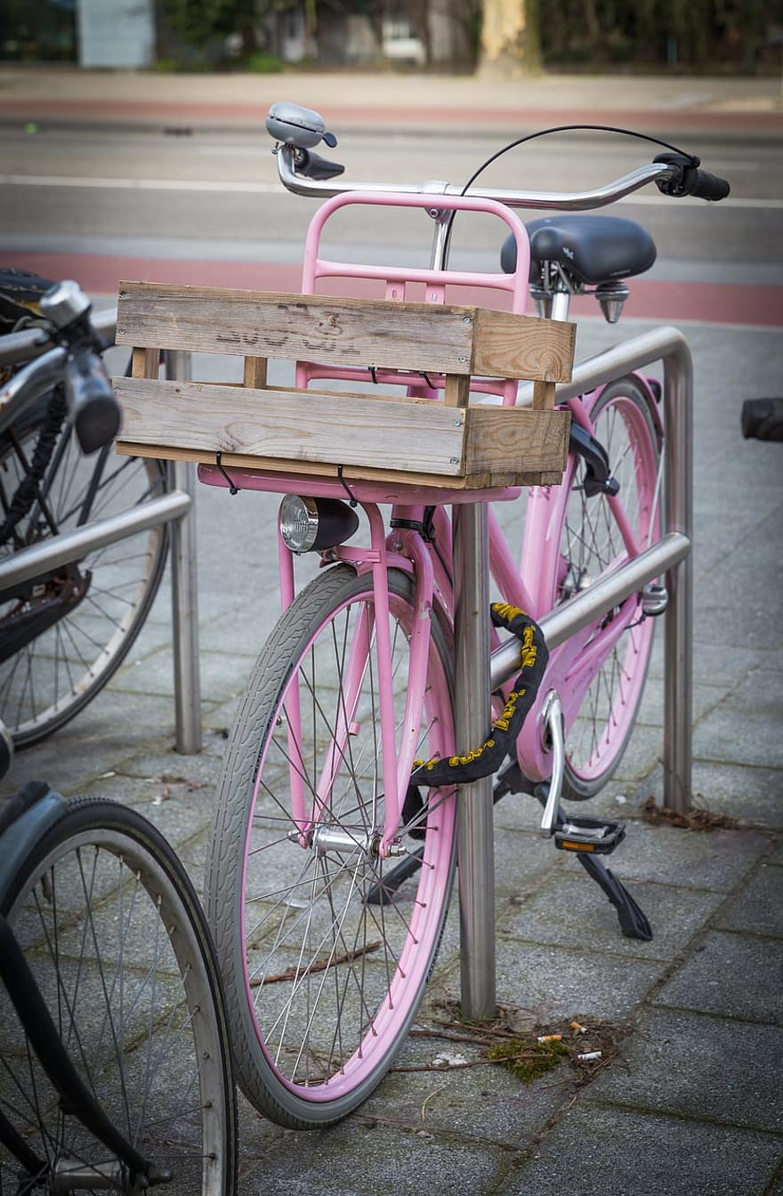 велосипед, стоянка, на открытом воздухе, Амстердам, античный, город, культура, цикл, кататься на велосипеде, Европа, Европейская