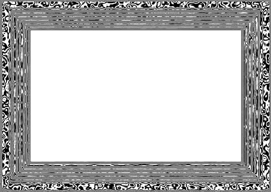 Frame, Picture Frame, Outline, Black, White, Line, Arrangement, Regulation, Pattern, Retro