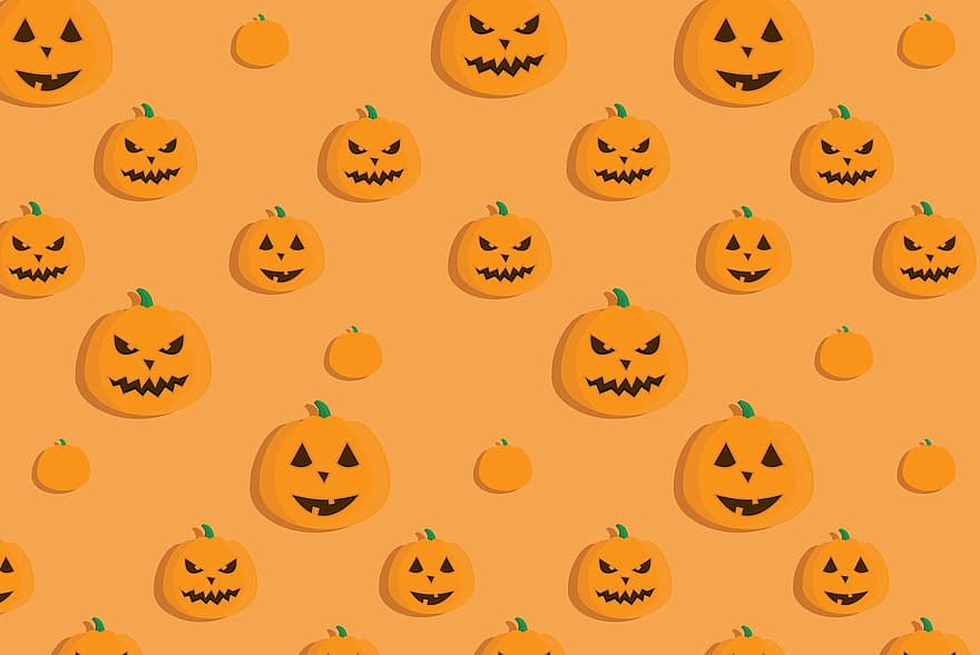 halloween, oranje, jack-o'-lantaarns, pompoenen, Pompoen Pictogrammen, Jack-o'-lantern-pictogrammen, achtergrond, halloween pictogrammen, halloween decoraties, patroon, ontwerp