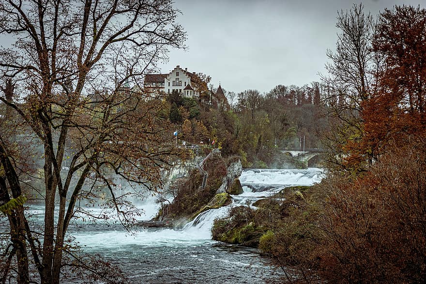 Rhine Falls, Schaffhausen, Switzerland, Waterfall, Nature