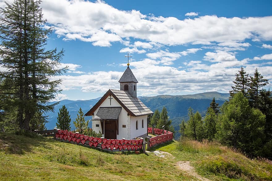 예배당, 산, 자연, 스위스, 오스트리아