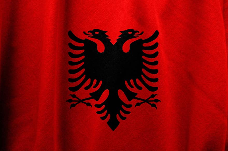 albania, bandera, país, nación, símbolo